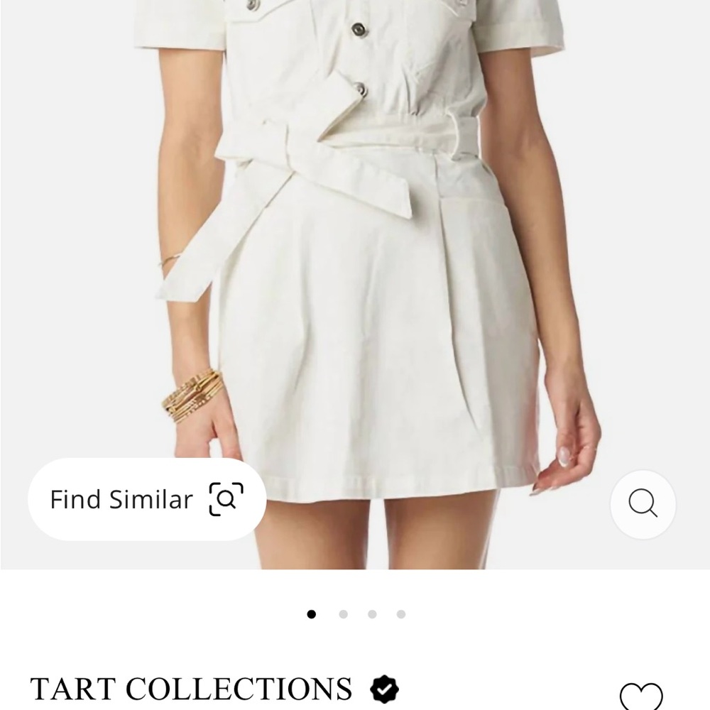 Tart Collections Cream Belted Mini Dress